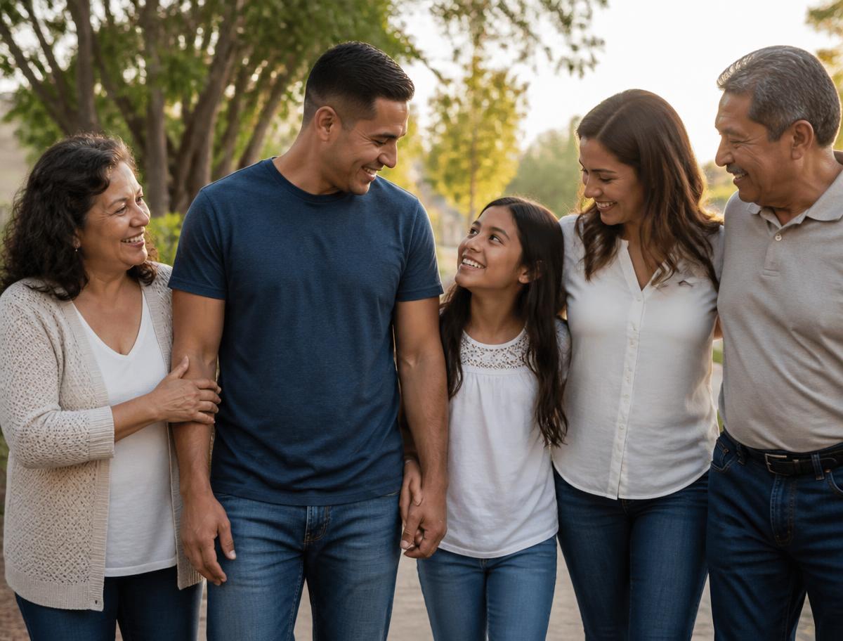 Familia caminando junta